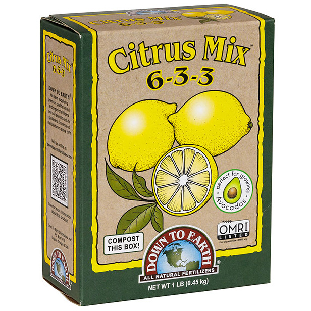 Citrus Mix Plant Fertilizer, Down To Earth, 1 lb, Box, Particle, 6-3-3 N-P-K Ratio - 2