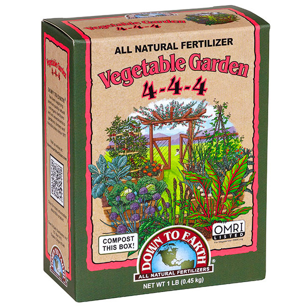 Vegetable Garden Plant Fertilizer, Down To Earth, 1 lb, Box, Particle, 4-4-4 N-P-K Ratio - 2
