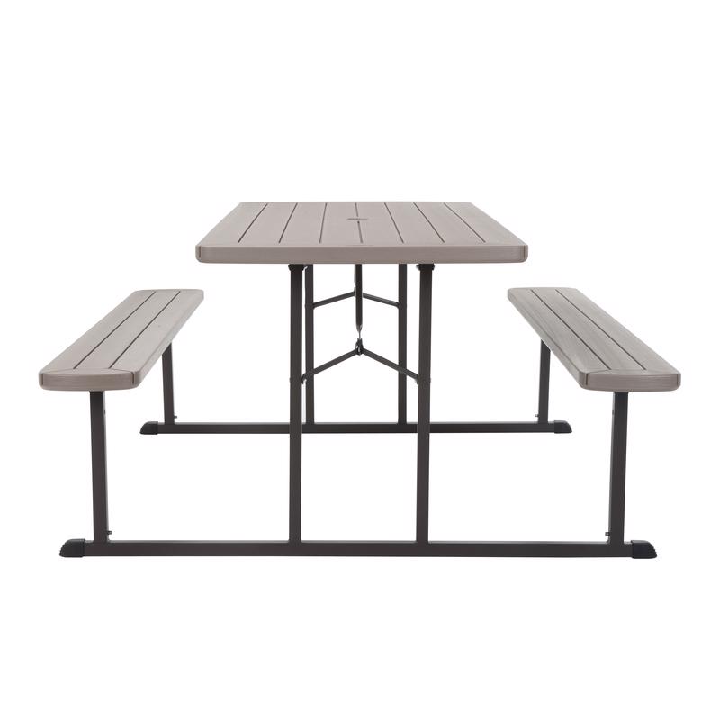 Foldable Picnic Table, Cosco, Resin, Gray - 2