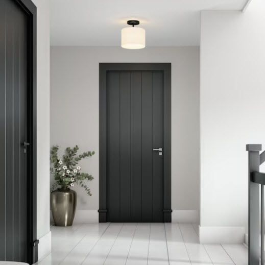 Vista Demi-Flush Mount Light, Quoizel, 1 -Light, 10 in, Matte Black - 2