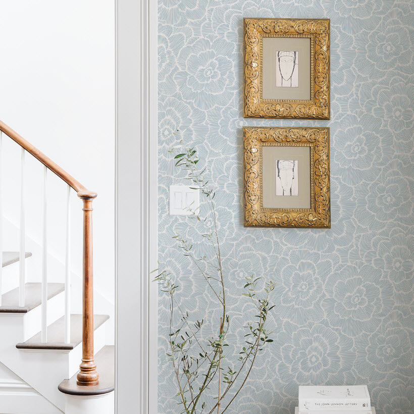 Peel & Stick Wallpaper, Brewster, 20.5 in x 18 ft, Blue Saraya - 2