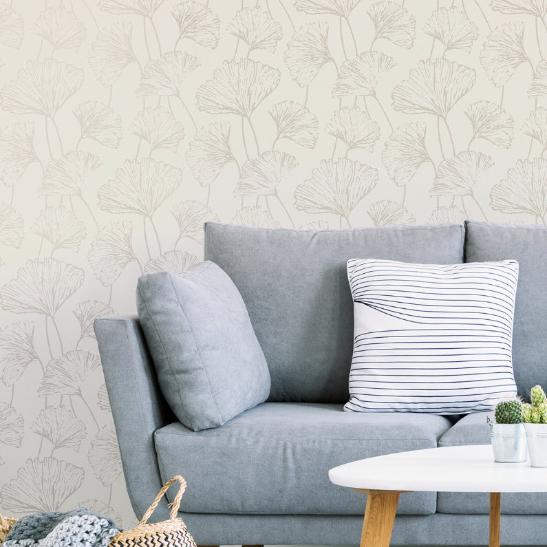 Peel & Stick Wallpaper, Brewster, 20.5 in x 18 ft, Silver Hikarigaoka - 2