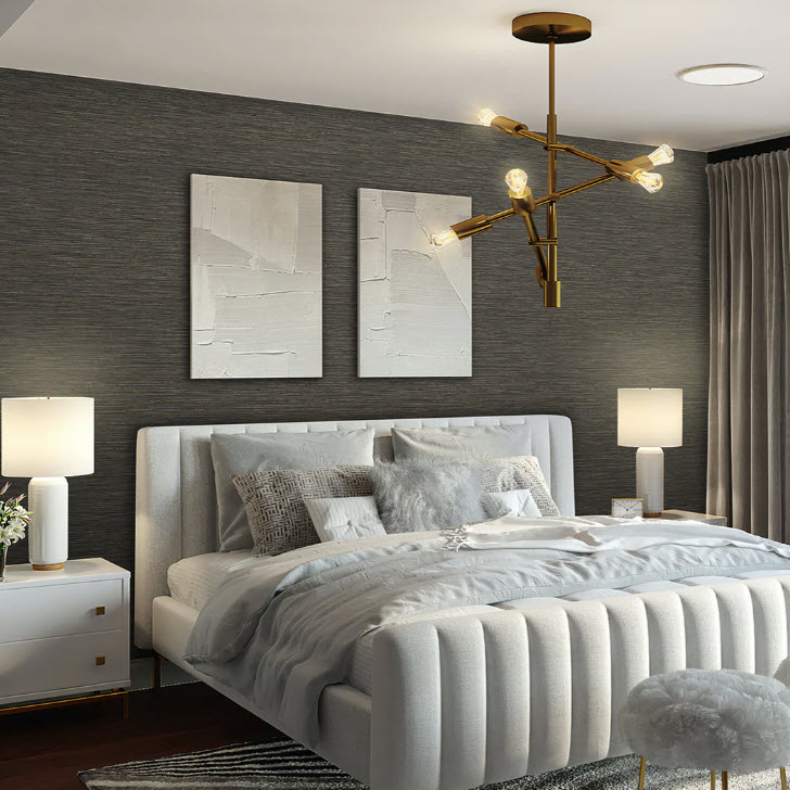 Peel & Stick Wallpaper, York Wallcoverings, 20.5 in x 18 ft, Black Grasscloth - 2
