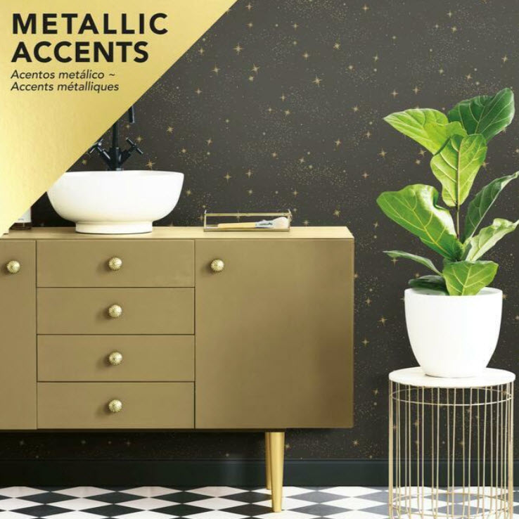 Peel & Stick Wallpaper, York Wallcoverings, 20.5 in x 16.5 ft, Upon a Star - 2