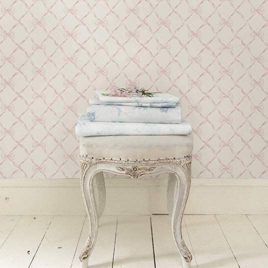 Peel & Stick Wallpaper, Brewster, 20.5 in x 18 ft, Pink Jam Baby Bow - 2