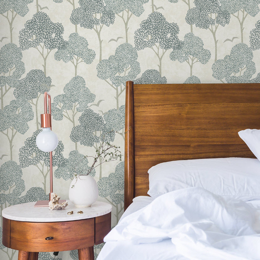 Peel & Stick Wallpaper, Brewster, 20.5 in x 18 ft, Millie Blue - 2