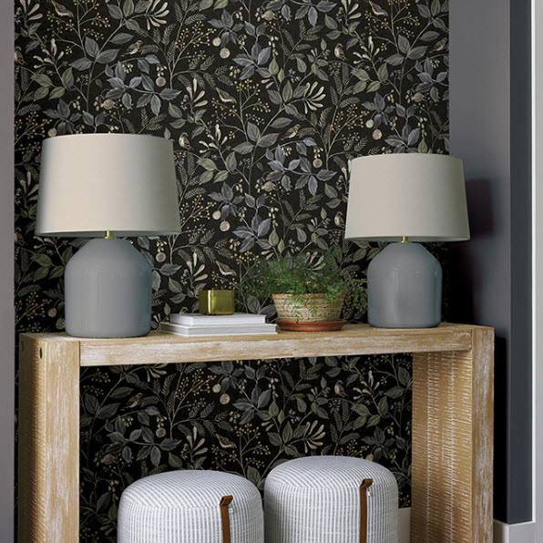 Peel & Stick Wallpaper, Brewster, 20.5 in x 18 ft, CLJ Emerson Black - 2
