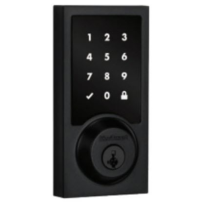 Electronic Deadbolt, Kwikset, Homeconnect, Touchpad, Matte Black - 1