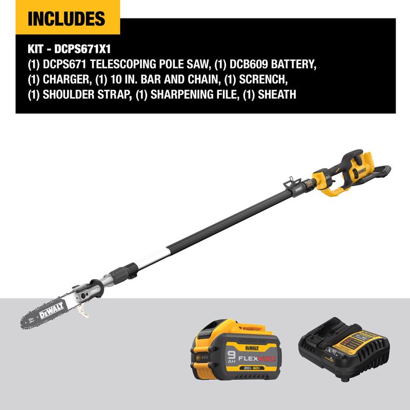 Pole Saw Kit, Dewalt, 60 V, Telescoping Handle - 2