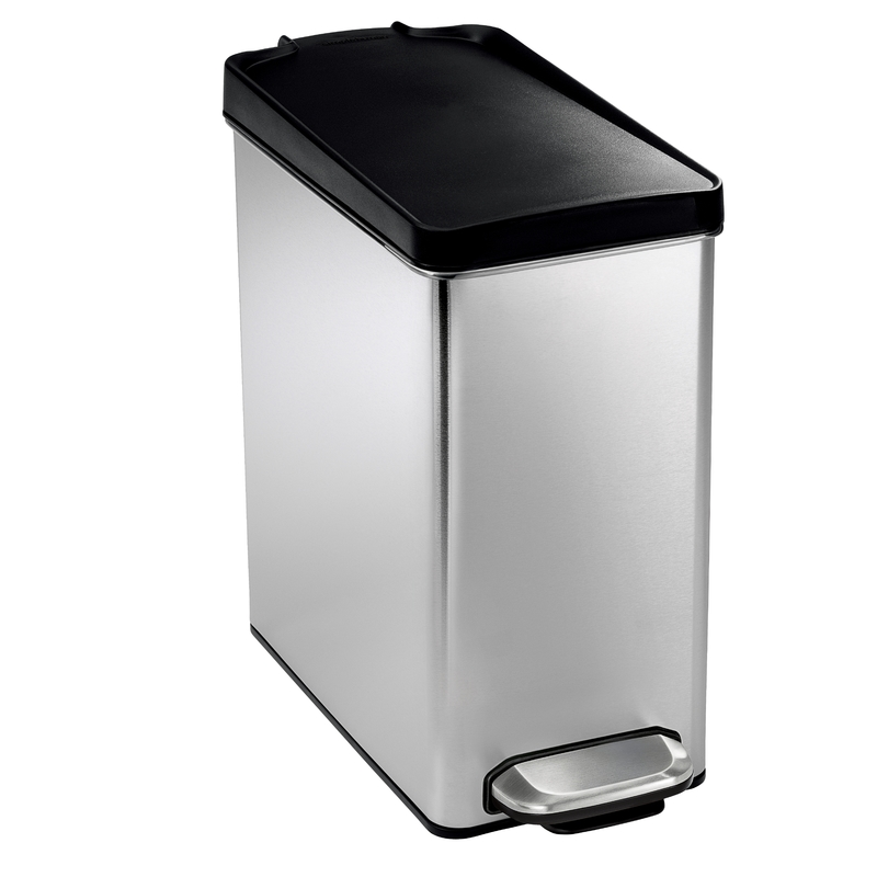 Profile Step Can, Simplehuman, 10 L Capacity, Plastic /Stainless Steel, Lid Closure - 1