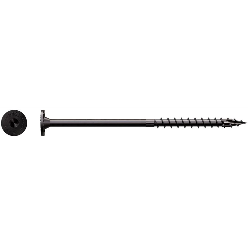 Strong-Drive Timber Screws, Simpson Strong-Tie, 6 in L, T40, Double Barrier Coating, Black, 50 pk - 1
