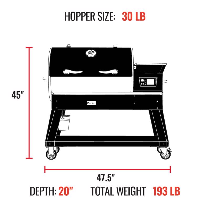 Wood Pellet Grill, Recteq, Backyard Beast 1200, Wifi, 1220 sq-in Cooking Area - 3