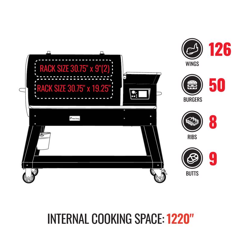 Wood Pellet Grill, Recteq, Backyard Beast 1200, Wifi, 1220 sq-in Cooking Area - 4