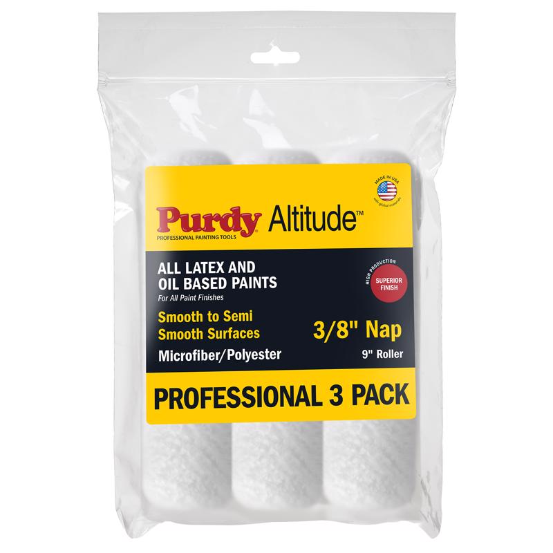 Altitiude 3-Pack Roller Covers, Purdy, 9 in L, 3/8 in Nap, Microfiber - 1