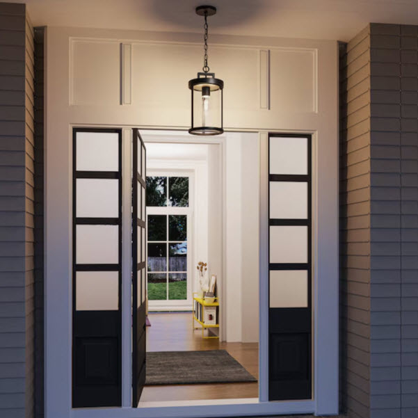 Outdoor Hanging Light, Quoizel, Claire 1-Light, Farmhouse Lantern, Matte Black - 2