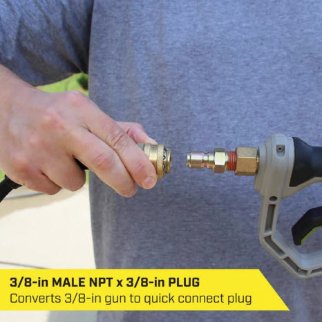 Quick Connect Plug, SurfaceMaxx, For Pressure Washers, 3/8 in Male NPT x 3/8 in Quick Connect Plug, 4500 psi - 2
