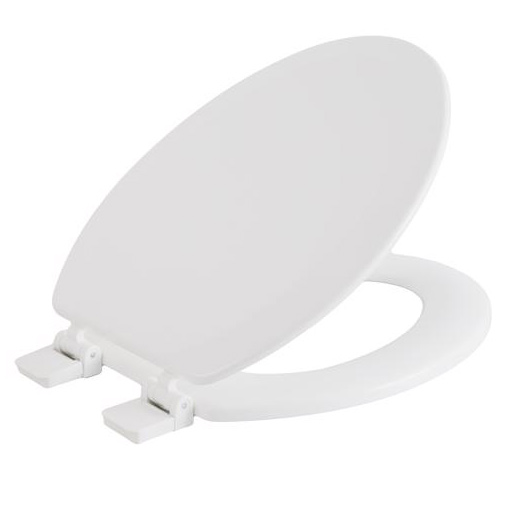 Toilet Seat, OakBrook, Laurel, Elongated, White, Wood - 2