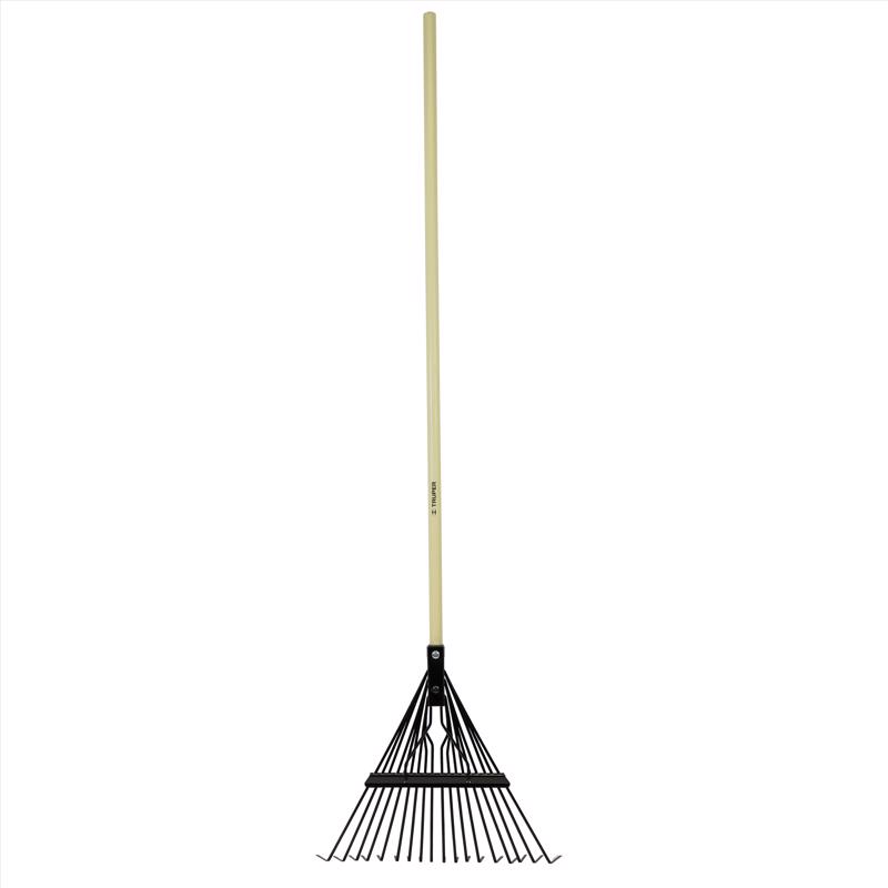 Steel Tine Leaf Rake, Truper, 18 in W Head, 18-Tine, 48 in L Handle - 2