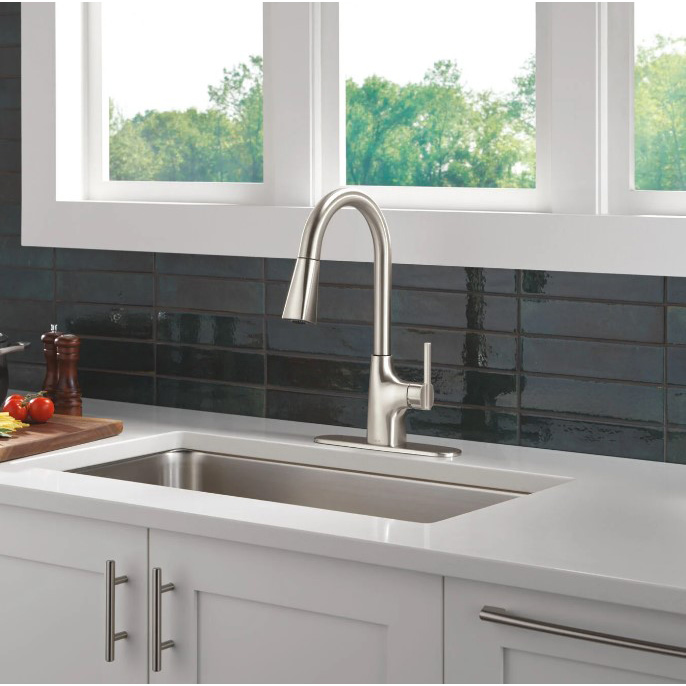 Kitchen Faucet, Delta, Ellette, Pull Down, Stainless Steel - 3