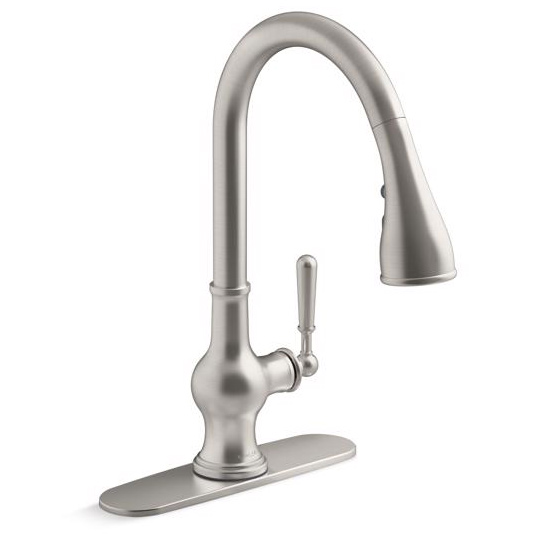 Kitchen Faucet, Kohler, Treaty, Pull Down, 1-Handle, Stainless Steel - 1