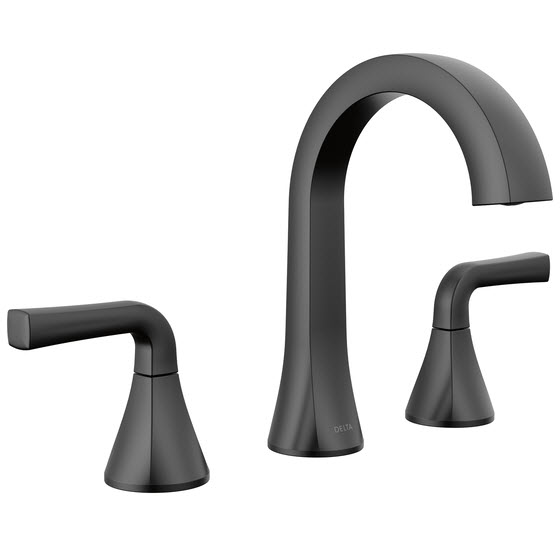 Bath Faucet, Delta, Dallace, 2-Handle, Widespread, Matte Black - 1