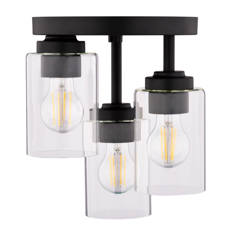 Flush Light, Vaxcel, Park Ridge, 3-Light, 10-1/2 in W, Matte Black - 2
