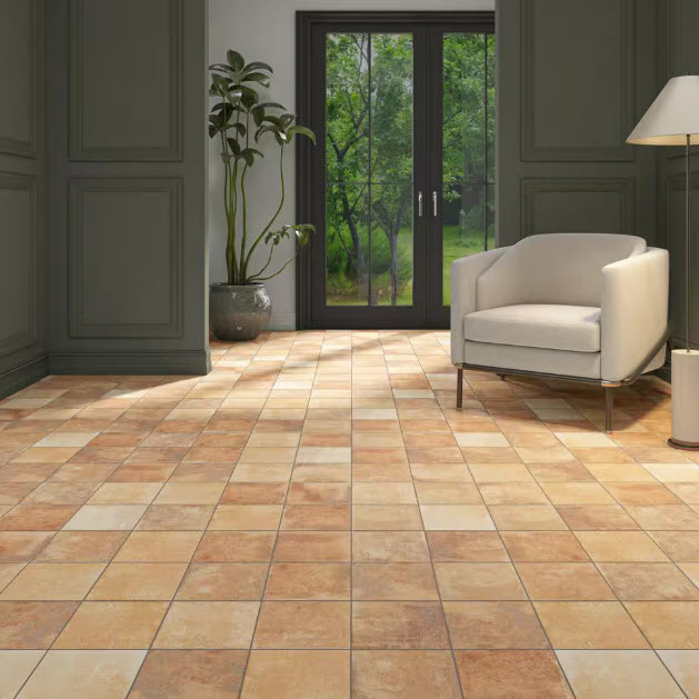 Tile, Marazzi, Cotto Revival, 8 in W, 8 in L, Rust - 3