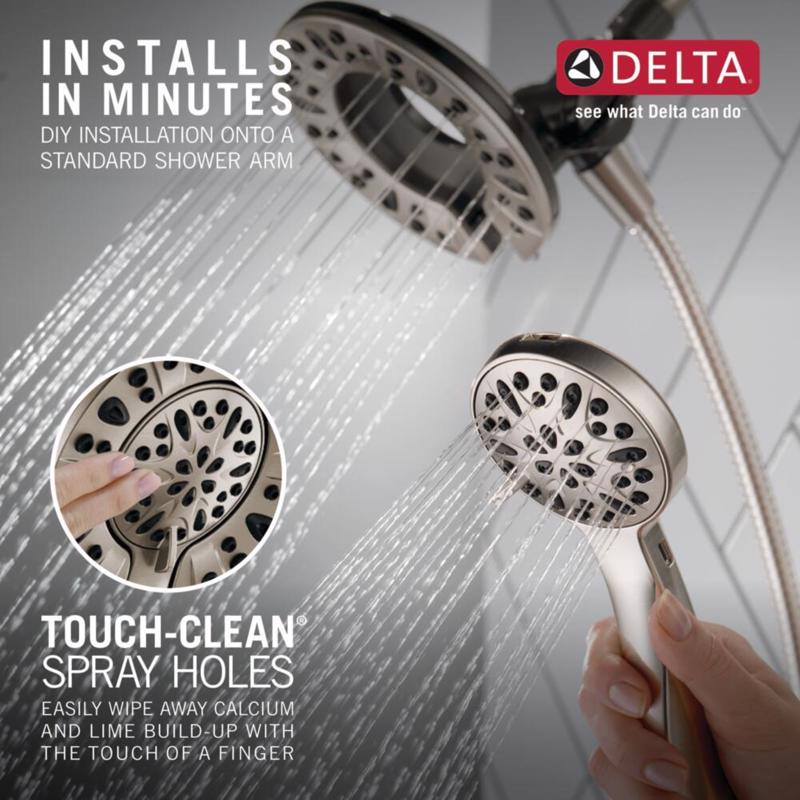 Showerhead, Delta, In2ition, Two-in-One, Satin Nickel - 3