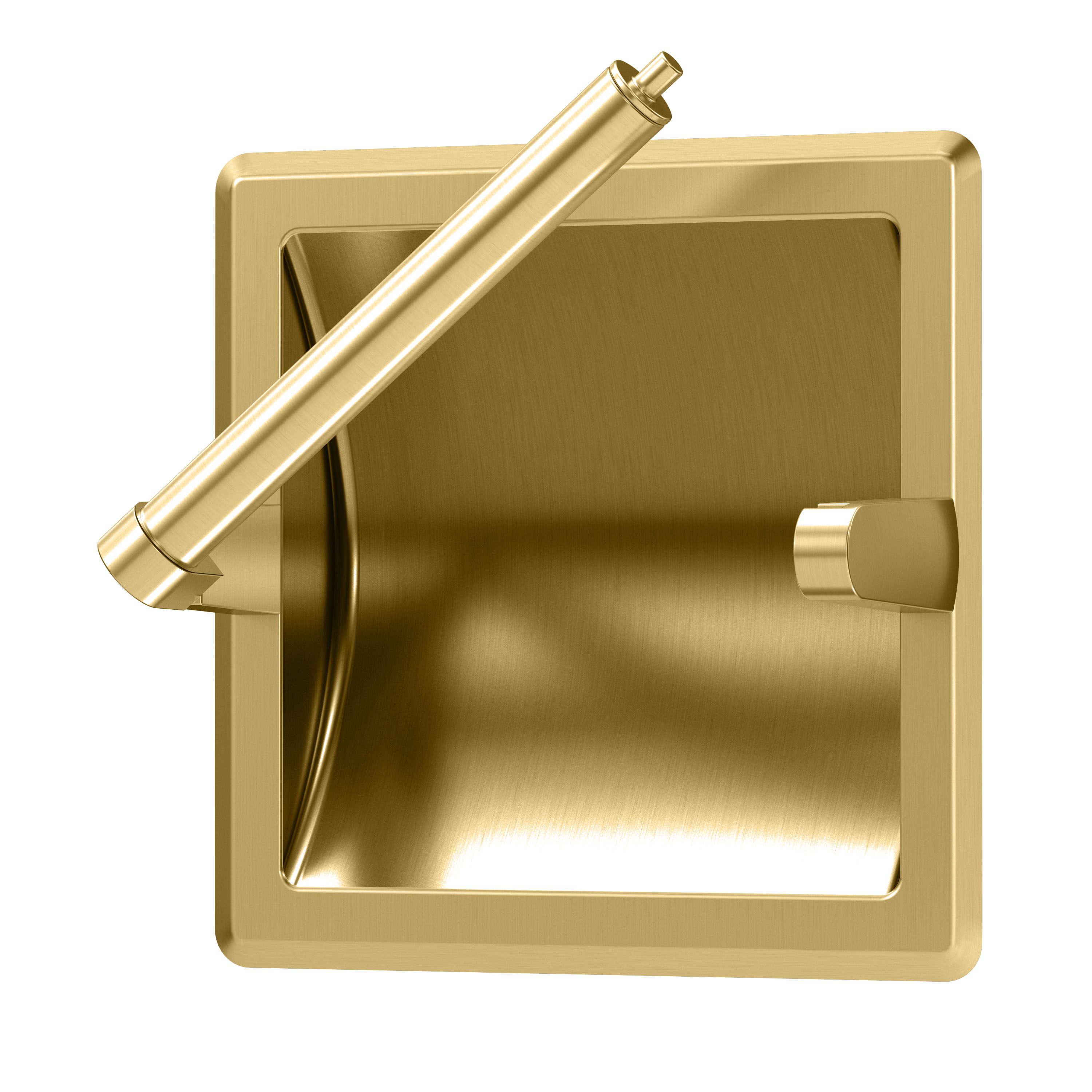 Recessed Paper Holder, Gatco, Pivoting, Brushed Brass - 3