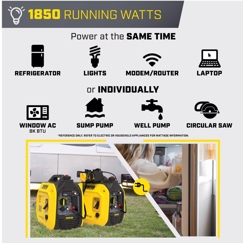 Inverter, Champion, Dual Fuel, 2500 Watt, Portable - 3
