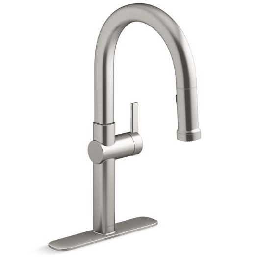 Kitchen Faucet, Kohler, Kotor, Pull Down, Stainless Steel - 1