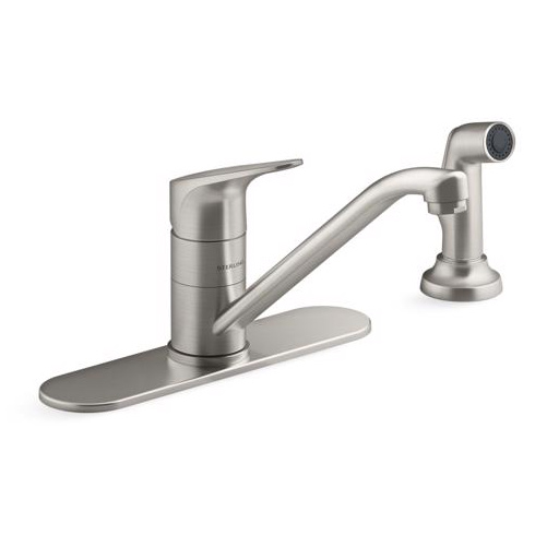 Kitchen Faucet, Sterling, Valton, Pull Down, 1-Handle, Stainless Steel, Includes Spray - 1