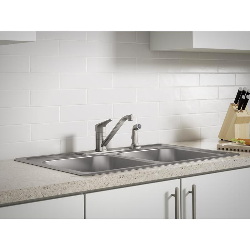 Kitchen Faucet, Sterling, Valton, Pull Down, 1-Handle, Stainless Steel, Includes Spray - 2