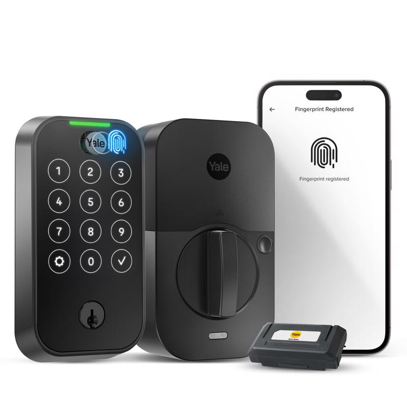 Electronic Keypad Deadbolt, Yale, Assure, WiFi Compatible, Biometric Unlock, Matte Black - 2