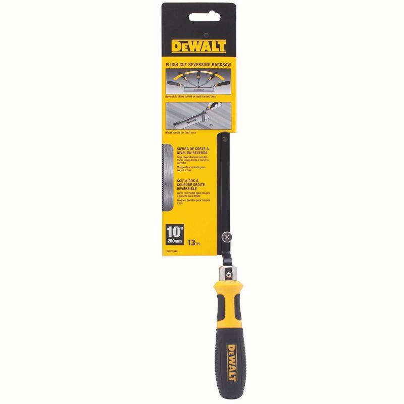Reversing Back Saw, DEWALT, 10 in L Blade, 13 TPI, Steel Blade, Cushion Grip Handle, Plastic/Rubber Handle - 1