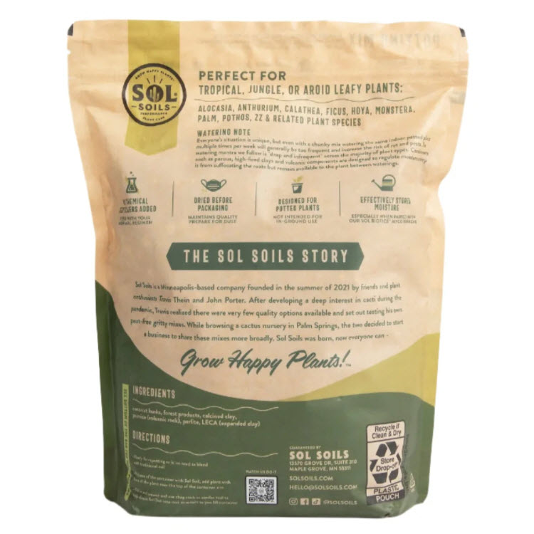 Houseplant Potting Soil, Sol Soils, Chunky Mix, 4 qt - 2