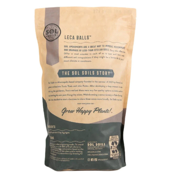 Soil Amendment, Sol Soils, Leca Balls, 2 qt - 2