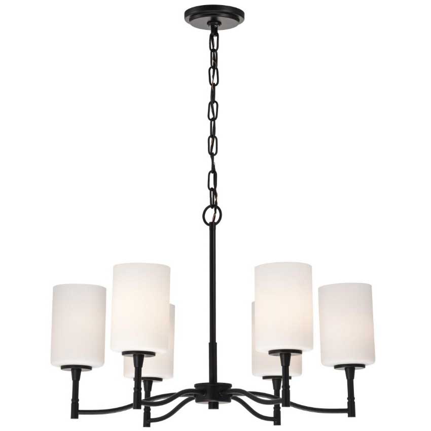 Chandelier, Nuvo Lighting, Liam, 6-Light, 25 in, Black - 2