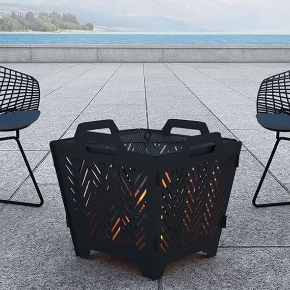 Flat Fire Pit, Four Season Courtyard, 19.02 in OAW, 19.3 in OAD, 16.73 in OAH, Steel - 1