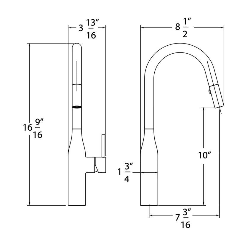 Kitchen Faucet, Huntington Brass, Rise, Pull-Down, Chrome - 2
