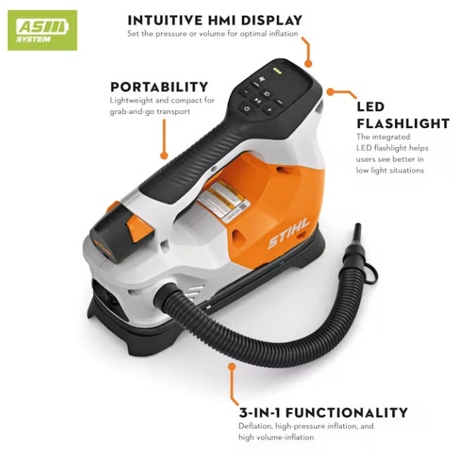 Cordless Air Inflator, Stihl, 10.8V, 150 psi - 2