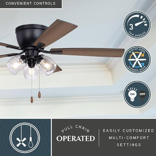 Ceiling Fan, Vaxcel, Brayton, 52 in Dia, Matte Black - 2