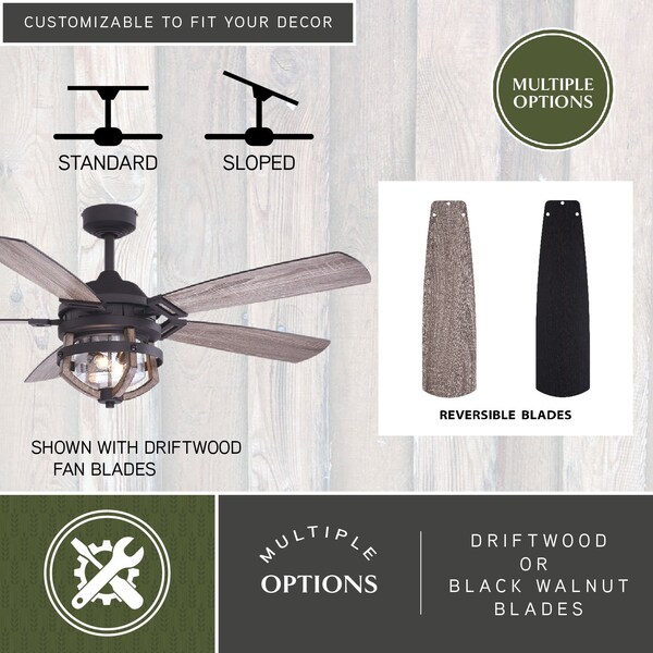 Ceiling Fan, Vaxcel, Barnes, 54 in Diameter, Matte Black - 2