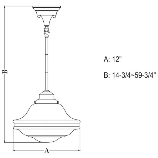 Pendant Light, Vaxcel, Huntley, 12 in, Natural Brass - 2
