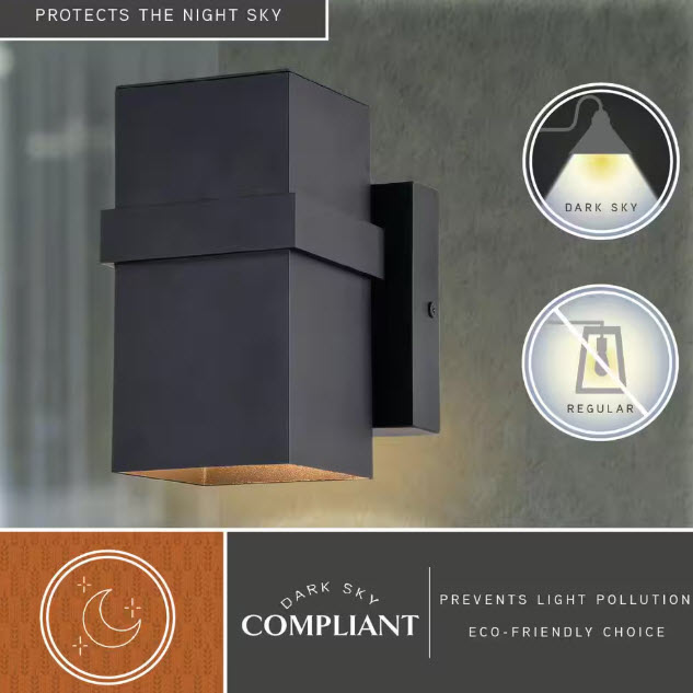 Exterior Wall Lantern, Vaxcel, Lavage, 7 in, Matte Black - 2