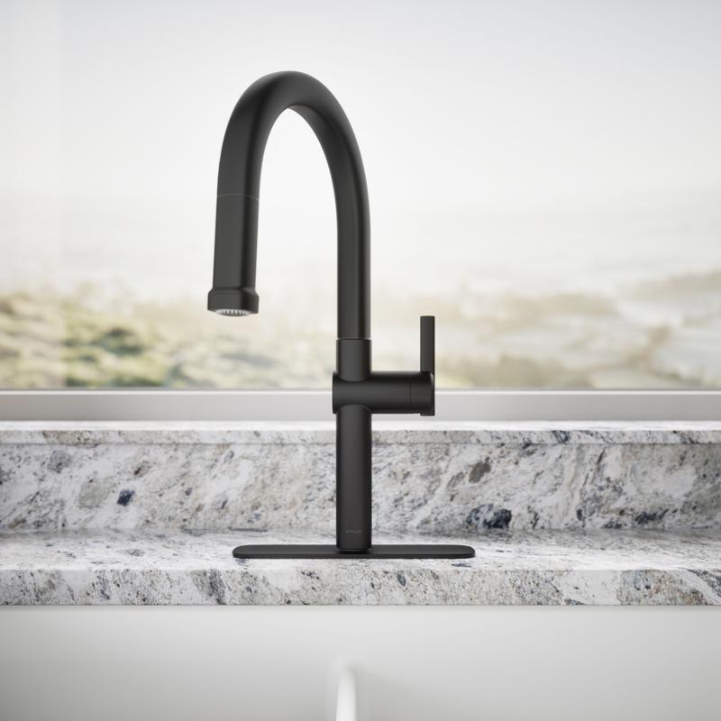 Kitchen Faucet, Kohler, Kotor, Pull-down, Matte Black - 2