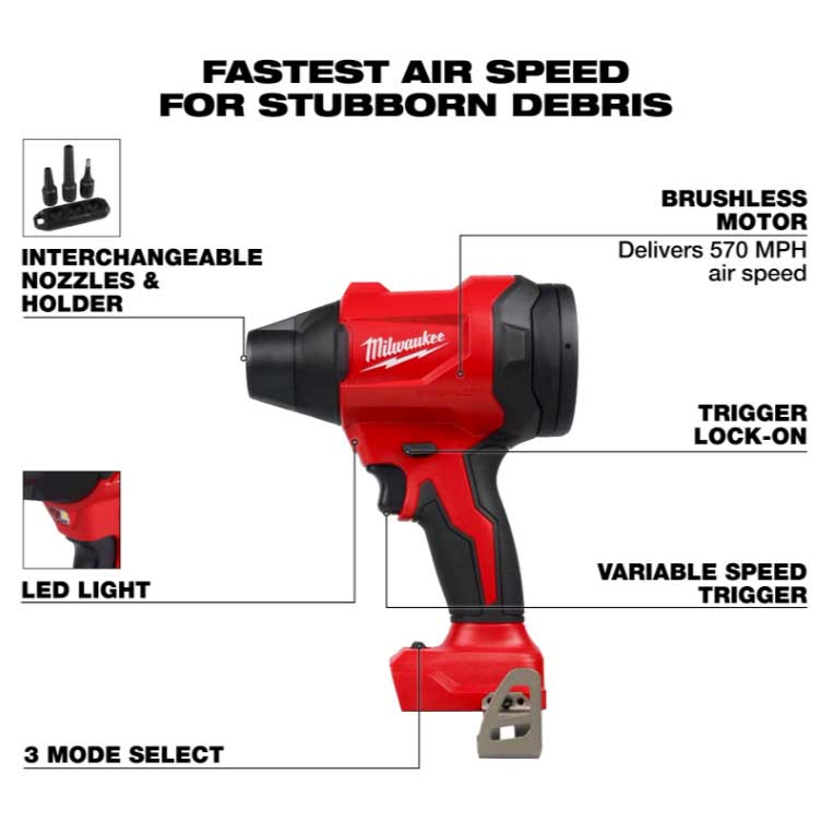 Hand Blower, Milwaukee, M18, Brushless, Tool Only - 2