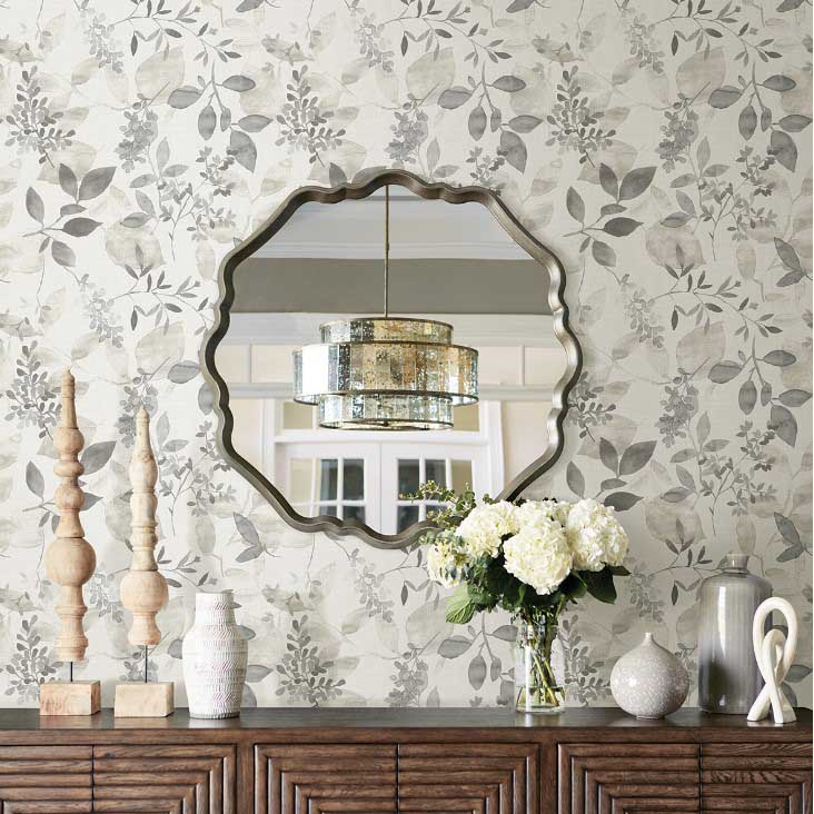 Peel & Stick Wallpaper, Brewster, Breezy, Grey - 2