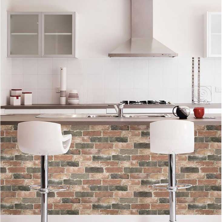 Peel & Stick Wallpaper, Brewster, Newport Reclaimed Brick - 2
