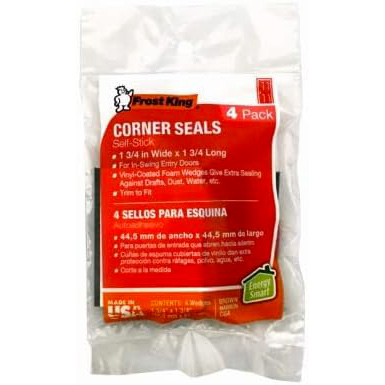 Door Corner Seal, Thermwell Products, 3-1/4 in W, 3/4 in L, Vinyl, Brown - 1
